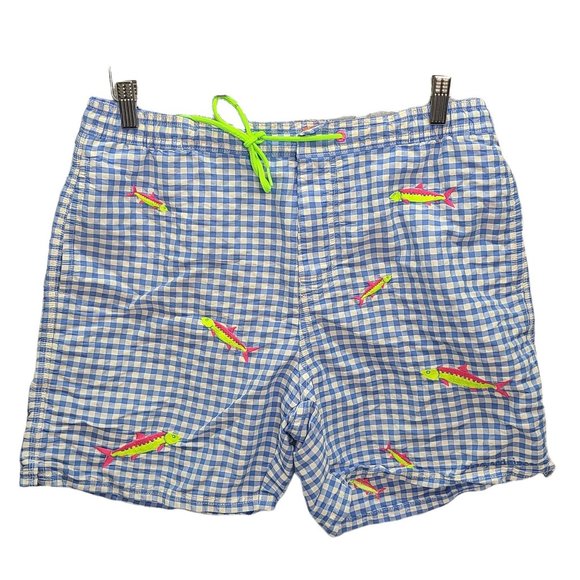 Vineyard Vines Other - Vineyard Vines  Embroidered  Barracudas Gingham Swim Trunks Size M